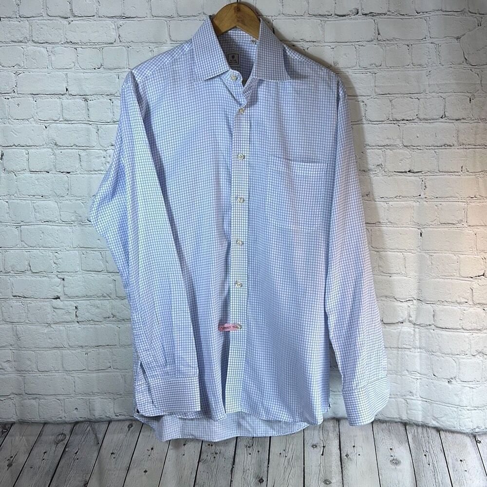 Peter Millar Performance Poplin Blue Checked Perf… - image 1